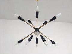 1 of 2 1950s Sputnik Pendant Chandelier Lamp in Black - 802193