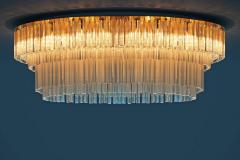 1 of 2 Italian Extra Large Flush Mount Chandeliers with Murano Glass - 533605