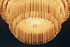 1 of 2 Italian Extra Large Flush Mount Chandeliers with Murano Glass - 533606