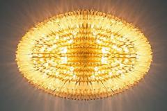 1 of 2 Italian Extra Large Flush Mount Chandeliers with Murano Glass - 533607