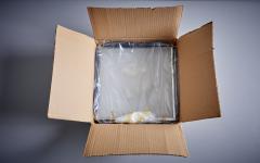 1 of 3 1960s Design Flush Mount in Tinted Blue Glass Nos Italy - 3231620