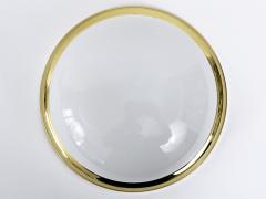 1 of 3 Vintage Brass Opaline Glass Flush Mounts or Sconces Germany 1970s - 4733072