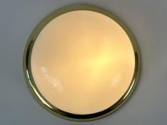 1 of 3 Vintage Brass Opaline Glass Flush Mounts or Sconces Germany 1970s - 4733074