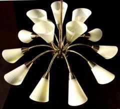 1 of 4 Brass and Glass Butterfly Chandeliers Germany 1950s - 1548610