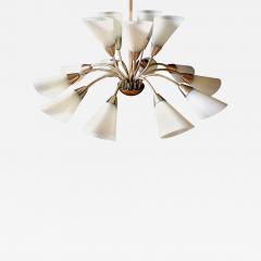 1 of 4 Brass and Glass Butterfly Chandeliers Germany 1950s - 1549574