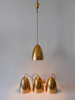 1 of 4 Elegant Mid Century Modern Pendant Lamps or Hanging Lights Germany 1950s - 3603181