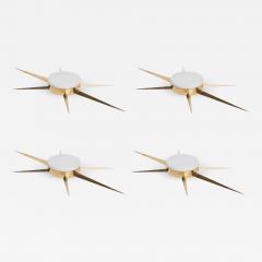 1 of 4 Huge Murano Glass and Brass Starburst Sconces or Wall Lamps - 613386