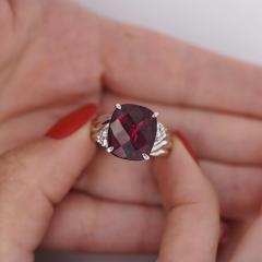 10 96 Carat Rubellite Tourmaline and Diamond Accent Platinum Ring - 3832431