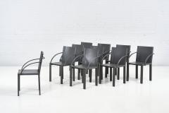 10 Italian Matteo Grassi Leather Dining Chairs by Carlo Bartoli 1970 - 2318636