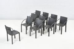 10 Italian Matteo Grassi Leather Dining Chairs by Carlo Bartoli 1970 - 2318637