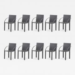 10 Italian Matteo Grassi Leather Dining Chairs by Carlo Bartoli 1970 - 2319366