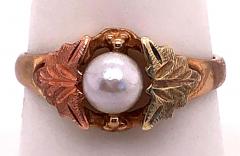 10 Karat Yellow and Rose Gold Fashion Pearl Ring - 2737496