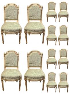 10 Paint Decorated Louis XVI Style Side Dining Chairs Finely Carved - 2955486