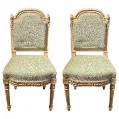 10 Paint Decorated Louis XVI Style Side Dining Chairs Finely Carved - 2955488