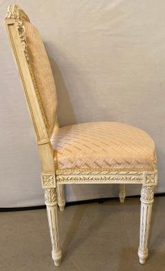 10 Swedish Louis XVI Style Dining Side Chairs Painted Carved Frames New Fabric - 2965763