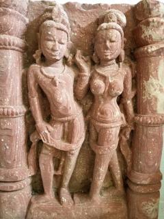 10C Red Sandstone Relief of a Mithuna Couple - 3458055