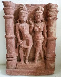 10C Red Sandstone Relief of a Mithuna Couple - 3458056