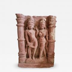 10C Red Sandstone Relief of a Mithuna Couple - 3458532