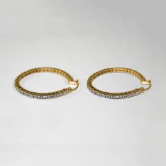 10K Yellow Gold Diamond Hoop Earrings 0 25ct - 4738187