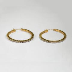 10K Yellow Gold Diamond Hoop Earrings 0 25ct - 4738189