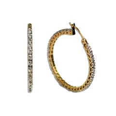 10K Yellow Gold Diamond Hoop Earrings 0 25ct - 4738577