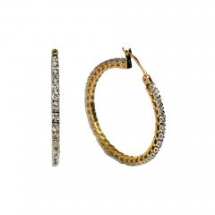 10K Yellow Gold Diamond Hoop Earrings 0 25ct - 4738606