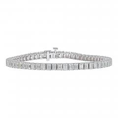 11 50 CARAT STRAIGHT LINE WHITE GOLD EMERALD CUT BRACELET - 2153826