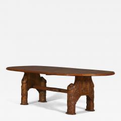 11140 AN INTERESTING CARVED OAK ARTS AND CRAFTS PERIOD LIBRARY OR CENTER TABLE - 3560649