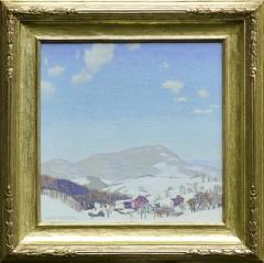 Carl E Lawless Oil on Canvas Entitled Village in Winter  - 4231