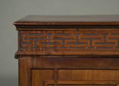 11704 A GEORGE III MAHOGANY BLIND FRETTED TWO DOOR LIBRARY OR ESTATE CABINET - 3614336