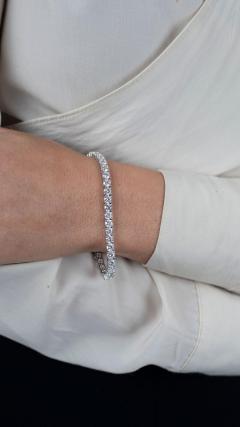 12 47 Carat Round Cut Lab Grown Diamond Tennis Bracelet in 18K White Gold - 3499989