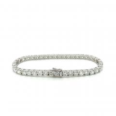 12 47 Carat Round Cut Lab Grown Diamond Tennis Bracelet in 18K White Gold - 3499993