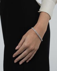 12 47 Carat Round Cut Lab Grown Diamond Tennis Bracelet in 18K White Gold - 3500017