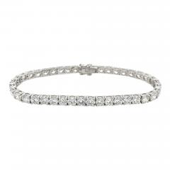 12 47 Carat Round Cut Lab Grown Diamond Tennis Bracelet in 18K White Gold - 3527936