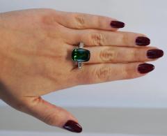 12 68 Carat Zoisite Green Tanzanite Diamond Ring in Platinum 950 - 3509948