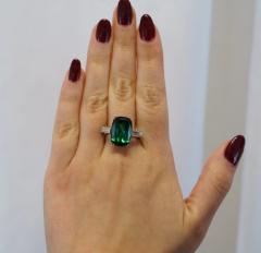 12 68 Carat Zoisite Green Tanzanite Diamond Ring in Platinum 950 - 3509959