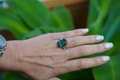 12 68 Carat Zoisite Green Tanzanite Diamond Ring in Platinum 950 - 3510065