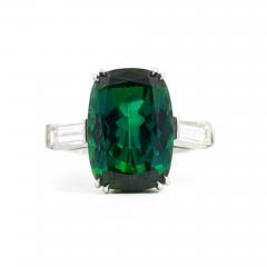 12 68 Carat Zoisite Green Tanzanite Diamond Ring in Platinum 950 - 3570419