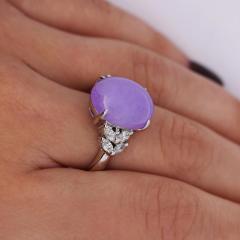 12 86 Carat Lavender A Jade Diamond Platinum Cocktail Ring - 4032202