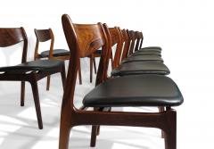 12 Brazilian Rosewood PE Jorgensen Dining Chairs in New Black Leather - 3025201