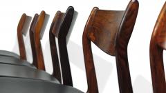 12 Brazilian Rosewood PE Jorgensen Dining Chairs in New Black Leather - 3025202