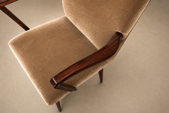 12 Brazilian Rosewood and Mohair Dining Chairs Including Two Head Chairs - 4763730