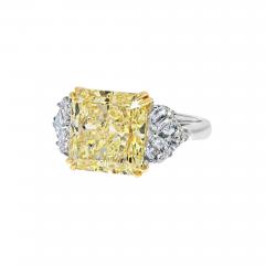 12 CARAT RADIANT CUT DIAMOND FANCY YELLOW GIA RING - 3719214