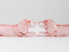 12 French Art Deco Dachshund Basset Hound Knife Rests Ros Glass France 1930s - 4068215