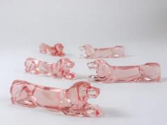 12 French Art Deco Dachshund Basset Hound Knife Rests Ros Glass France 1930s - 4068217
