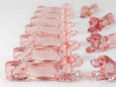 12 French Art Deco Dachshund Basset Hound Knife Rests Ros Glass France 1930s - 4068219
