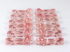 12 French Art Deco Dachshund Basset Hound Knife Rests Ros Glass France 1930s - 4068262