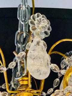 12 Light Gilt Metal Rock Crystal Chandelier Hollywood Regency in Style  - 1283217