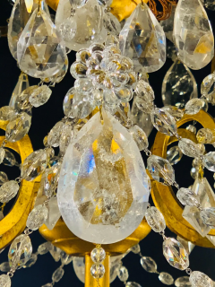 12 Light Gilt Metal Rock Crystal Chandelier Hollywood Regency in Style - 2658251