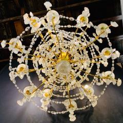 12 Light Gilt Metal Rock Crystal Chandelier Hollywood Regency in Style - 2980692